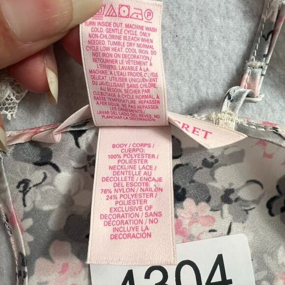 Victorias Secret Slip Dress Women's Size XS Lace Trim Floral Sexy Lingerie Y2K - Picture 6 of 6